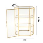 3-tier Glass And Gold Jewelry Box  Makeup Organizer  Glass Display Case
