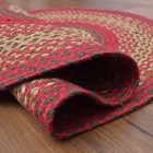 Red Braided Farmhouse Jute Rug In Rectangles Oval Runner For Kitchen