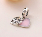 New Pandora Mom Heart Script Pink Cz Charm Bead W pouch