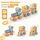 Kids Wooden Toy Train Set 3-section W  Stacking Blocks Baby Toddler Education