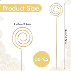 50pcs Short Flower Card Holder Stick 7 8inch Wire Floral Picks  Gold Round Photo