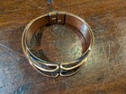 Vintage 1950s Matisse Renoir Copper   Enamel Hinged Bracelet Red White  read  