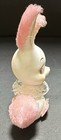 Vtg Easter Unlimited Bunny Rabbit Rubber Pink Fur Anthropomorphic Kitschy Figure