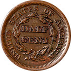 1853 Braided Hair Half Cent