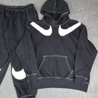 Nike Sweat Suit Women Medium Hoodie Large Pants Sweater Big Swoosh Two Piece Set