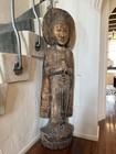 Xl 48    Standing Buddha Carved Wood Statue
