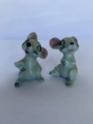 Set Of 2 Vintage Bone China Miniature Mice  With Foil Labels