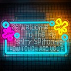 Welcome To The Salty Spittoon Neon Sign For Wall Decor Ocean Neon Sign Dimmab   