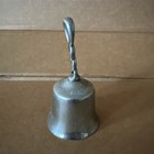 Vtg Twisted Handle Silver Metal Bell Dinner Supper Nice Loud Clear Ring Vgc Htf