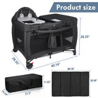 5 In 1 Pack And Play With Bassinet   Changing Table  Portable Foldable Playpen F