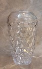 10 Inch Vintage Glass Vase Diamond Pattern Used Decorative Home Decor Heavy
