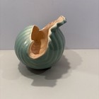 Conch Shell Planter Mcm Ceramic Lusterware Beach Nautical Green Gold Vtg  D-49