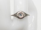 Antique 1920s Natural Alexandrite 18k White Gold Filigree Ring
