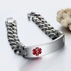 Stainless Steel Personalized Medical Alert Bracelet   Silver   Gold   Black
