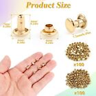100 Sets Double Cap Rivets-6mm Gold Leather Rivets Tubular Studs- Rivets For    