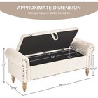 Storage Bedroom Bench For End Of Bed  Faux Linen Upholstered Storage Ottoman