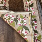 Vintage Shag Latch Hook Rug Wall Tapestry Art Mcm Hand Knotted Carpet Floral