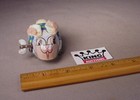 Vintage Easter Bunny Wind Up Toy Tin Litho Mechanical Japan 1950 s Hopping 3  