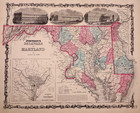 2 For 1 - 1862 Maps By Johnson   Ward - Washington Dc   Maryland   De  14x17 