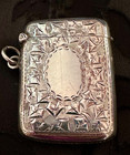 Antique Edwardian English Sterling Silver Vesta Case Match Safe Birmingham 1905