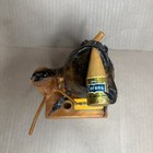 Folk Art Handmade Drinking Corona Taxidermy Frogs Pen Holder Wow