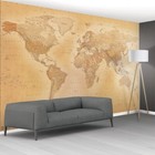 315 X 232cm Wall Mural Photo Wallpaper Yellow World Map Glue Not Included