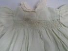 Vintage Polly Flinders 3 To 9 Months Hand Smocked Dress Green Collar Cottagecore