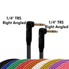 Right Angle 1 4  Trs Balanced Cable - Custom Length  Color Stereo Connector Cord