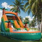 21ft Commercial Inflatable Bounce House Tropical Water Slide Combo Outdoor Yard