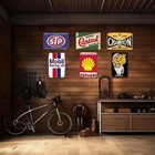 Set Of 6 Vintage Metal Signs For Garage  Oil   Gas Wall Decor  8x12 Inch