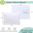 Zpecc Toddler Pillow With Pillowcase - 13x18 Organic Cotton Hypoallergenic Kids