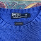Polo Ralph Lauren Classic Solid Cotton Crew Preppy Sweater  men s Xl  Blue