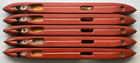  5  Old Wooden Weaving Loom Boat Shuttles W  Metal Tips 16  Vintage Textile Lot