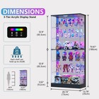 71  Tall Display Cabinet With Glass Doors   Rgb Lights  App Control For Figures
