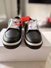 Off-white New Low Vulcanized Leather Black White Men s Sneakers Lace Up Size 44