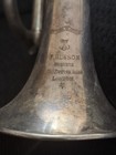 F  Besson Bb Cornet Silver Plated 3 Piston Valves Finger Hook W  Case Mouthpiece