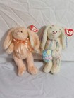 Lot Of 2 Vtg 93 Retired Ty Attic Treasures Bunny Rabbit Easter Articulated Plush