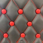   classic Fld Lea Door   Dash Panel Trim Set Gray Lea Black Stitching   Buttons  