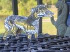 Crystal Whippet Greyhound Dog Figurine  Art  3    Tall Freestanding Signed