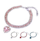 Bling Pet Dog Collar Heart Pendant Crystal Diamond Cat Puppy Jewelry Necklace Us