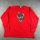 Reebok Allen Iverson Long Sleeve Graphic Skull Tee Shirt Men s Xl Red Basketball