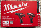         Milwaukee 2494-22 M12 Cordless Drill Impact Driver 2-tool Kit - Free Ship 