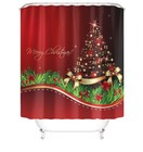 Christmas Shower Curtain Bathroom Rug Set Bath Mat Pedestal Rug Toilet Lid Cover