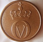 1971 Norway  1 Ore Coin  Bu  Uncirculated  Free Shipping W tracking 