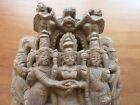 Antique Carved Wood Chariot Panel South India 8 1 2 X 6  Goddess With Attendants