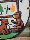 Vintage Smokey Bear Porcelain Sign Old Forest Service National Park Prevent Fire