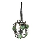 Rustic Grape Leaves On Vine Metal Wine Bottle Holder 14   Tall And 5  Wide