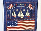 Vtg Cape Independence Patchwork Lighthouse Sailboat Finished Wall Quilt 23   x41   