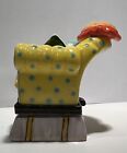 Porcelain Kitty Cat On Chair Trinket Ring Pill Box
