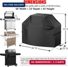 Grill Cover  58 Inch Bbq Gas Grill Cover For Outdoor Grill  Waterproof  Anti-uv 